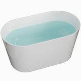 Freestanding Oval White PMMA Soaking Bathtub Image - 3