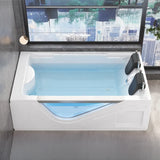 Freestanding Rectangle Acrylic Whirlpool White Bathtub Image - 5