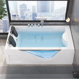 Freestanding Rectangle Acrylic Whirlpool White Bathtub Image - 7