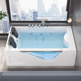 Freestanding Rectangle Acrylic Whirlpool White Bathtub Image - 9