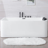 Freestanding Rectangle Acrylic White Bathtub with Massage Image - 8