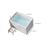 Freestanding Rectangle Acrylic White Bathtub with Seat Image - 15