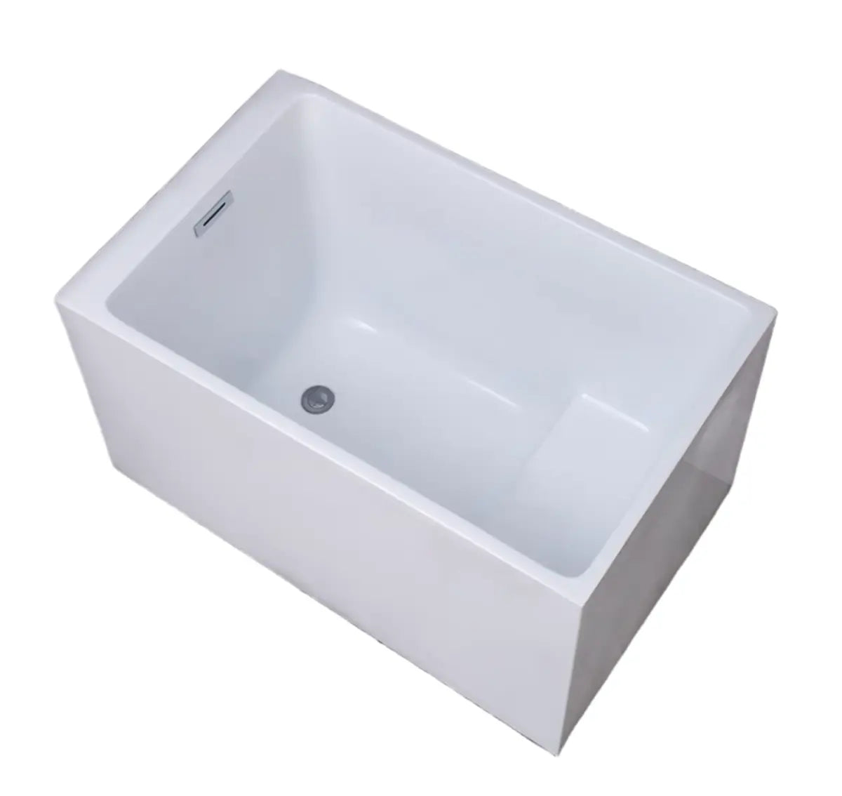 Freestanding Rectangle Acrylic White Bathtub with Seat Image - 2