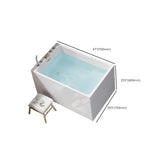 Freestanding Rectangle Acrylic White Bathtub with Seat Image - 22