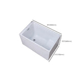 Freestanding Rectangle Acrylic White Bathtub with Seat #size