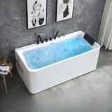 Freestanding Rectangle Air Massage White Bathtub Image - 2