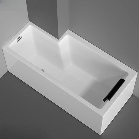 Freestanding Rectangle PMMA White Bathtub with Overflow Hole Image - 2