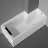 Freestanding Rectangle PMMA White Bathtub with Overflow Hole Image - 3