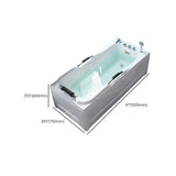 Freestanding Rectangle White Acrylic Bathtub with Storage Image - 10