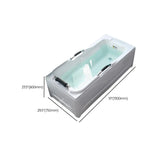 Freestanding Rectangle White Acrylic Bathtub with Storage Image - 13