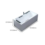 Freestanding Rectangle White PMMA Bathtub with Faucet Image - 12