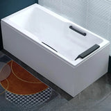 Freestanding Rectangle White PMMA Bathtub with Faucet Image - 2