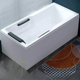 Freestanding Rectangle White PMMA Bathtub with Faucet Image - 3