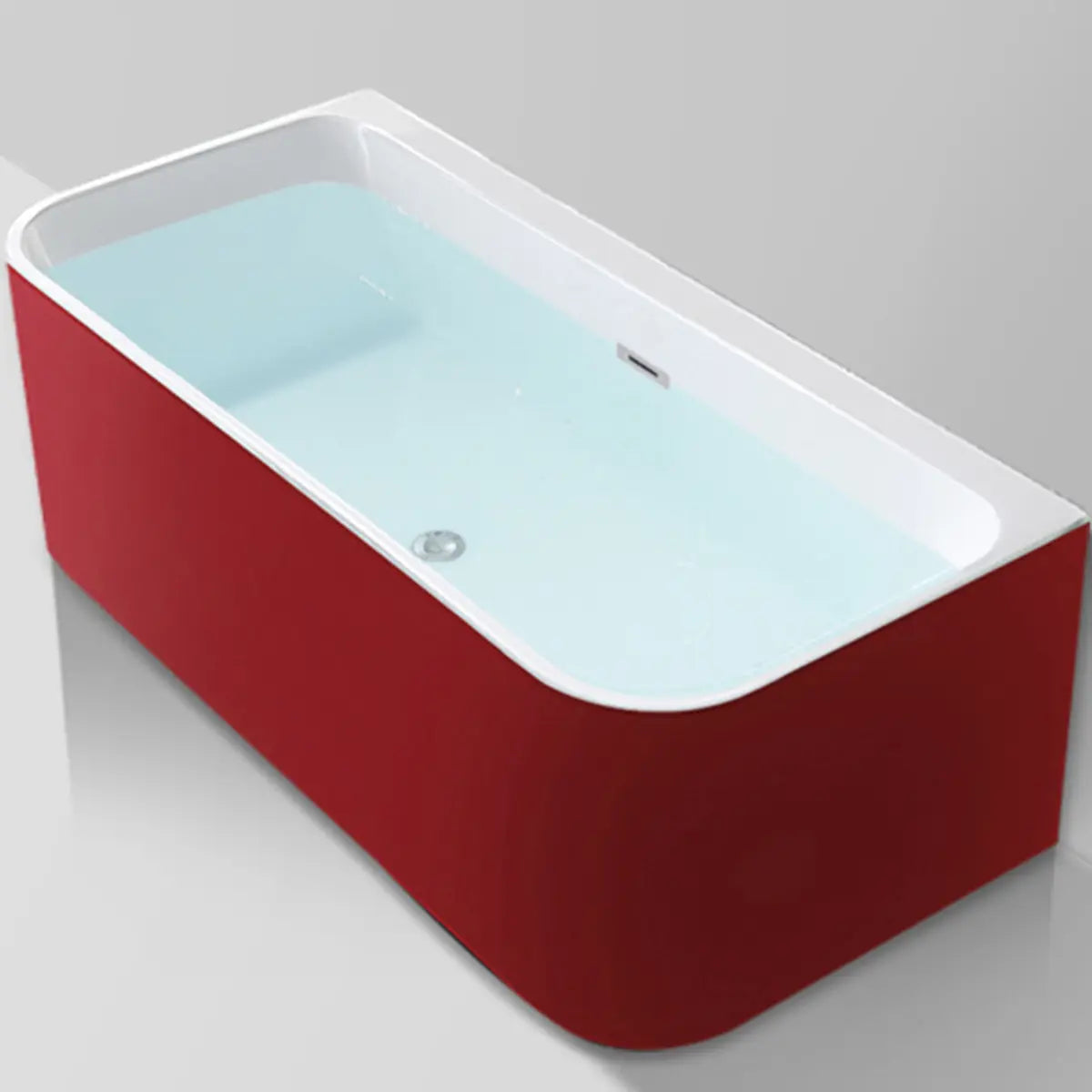 Freestanding Rectangular Acrylic White Soaking Bathtub Image - 12