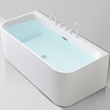 Freestanding Rectangular Acrylic White Soaking Bathtub Image - 2