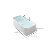 Freestanding Rectangular Acrylic White Soaking Bathtub Image - 29