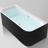 Freestanding Rectangular Acrylic White Soaking Bathtub Image - 3