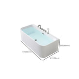 Freestanding Rectangular Acrylic White Soaking Bathtub Image - 36