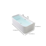 Freestanding Rectangular Acrylic White Soaking Bathtub Image - 43