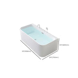 Freestanding Rectangular Acrylic White Soaking Bathtub Image - 46