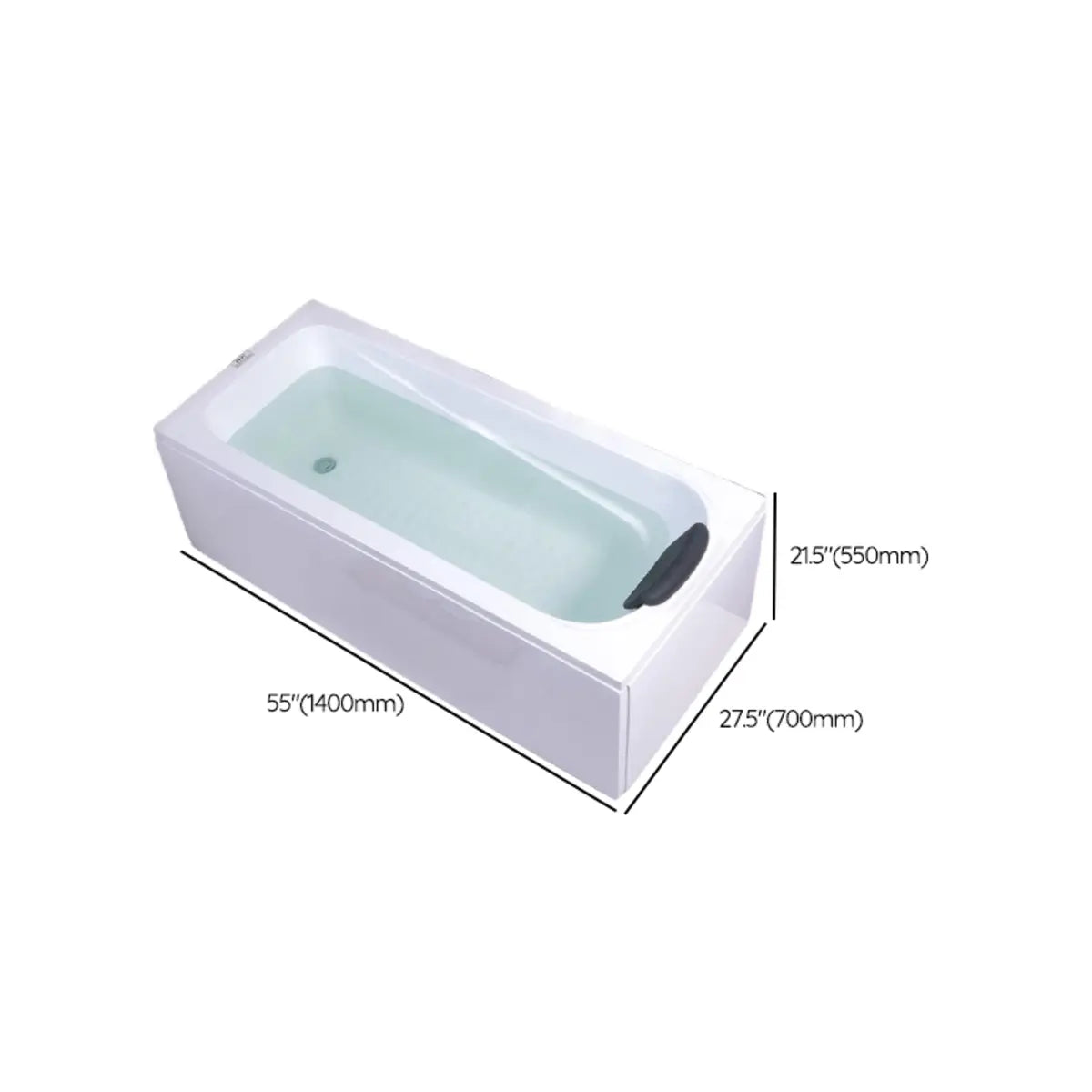 Freestanding Rectangular White Soaking Bathtub Image - 10