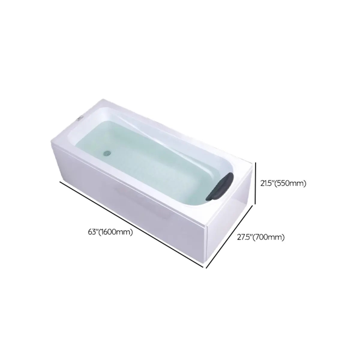 Freestanding Rectangular White Soaking Bathtub Image - 12