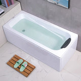 Freestanding Rectangular White Soaking Bathtub Image - 2