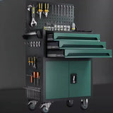 Freestanding Removable Green Metal Tall Storage Cart Image - 8