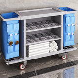 Freestanding Removable Shelf Rubber Wheel Utility Cart Image - 4