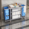 Freestanding Removable Shelf Rubber Wheel Utility Cart Image - 5