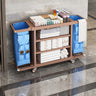 Freestanding Removable Shelf Rubber Wheel Utility Cart Image - 7