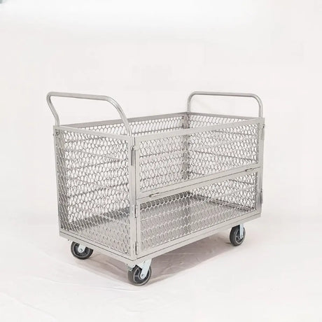 Freestanding Silver Metal Utility Carts with Shelves Image - 2