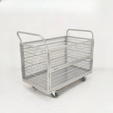 Freestanding Silver Metal Utility Carts with Shelves Image - 3