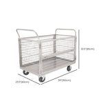 Freestanding Silver Metal Utility Carts with Shelves #size