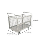 Freestanding Silver Metal Utility Carts with Shelves Image - 7