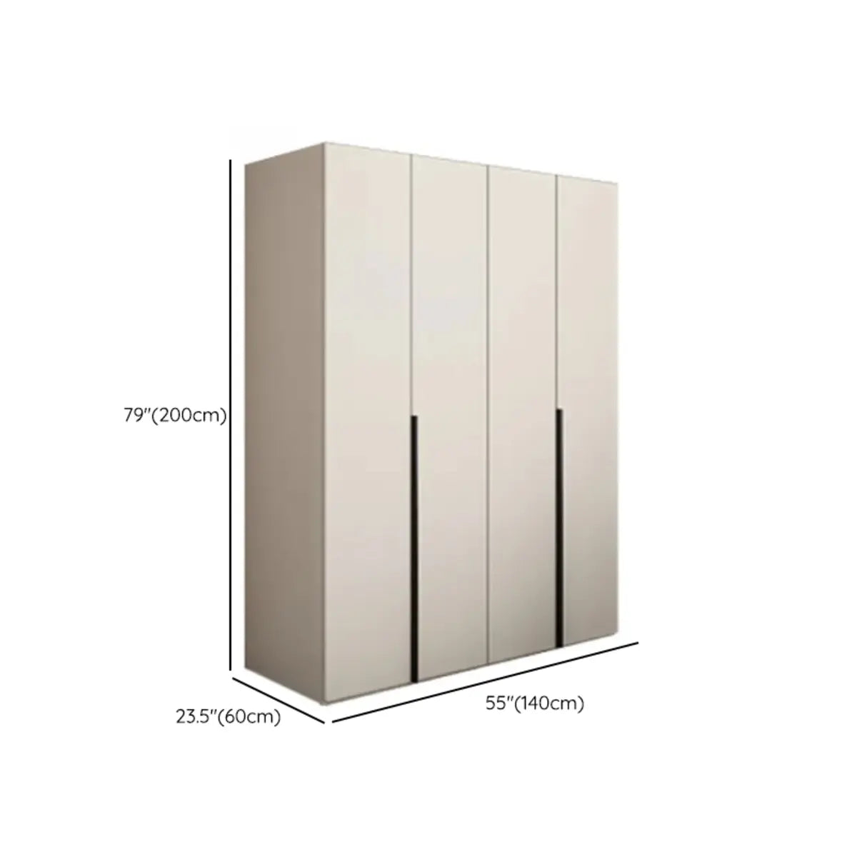 Freestanding Solid Wood Beige Large Soft Close Armoire Image - 17