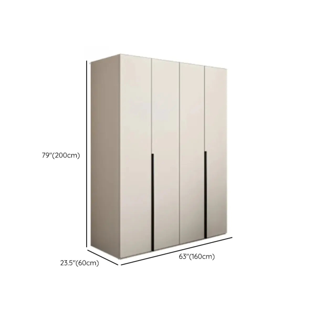 Freestanding Solid Wood Beige Large Soft Close Armoire Image - 18