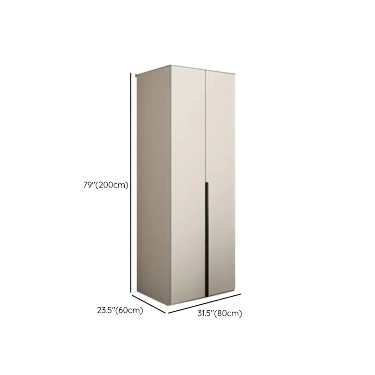 Freestanding Solid Wood Beige Large Soft Close Armoire Image - 23