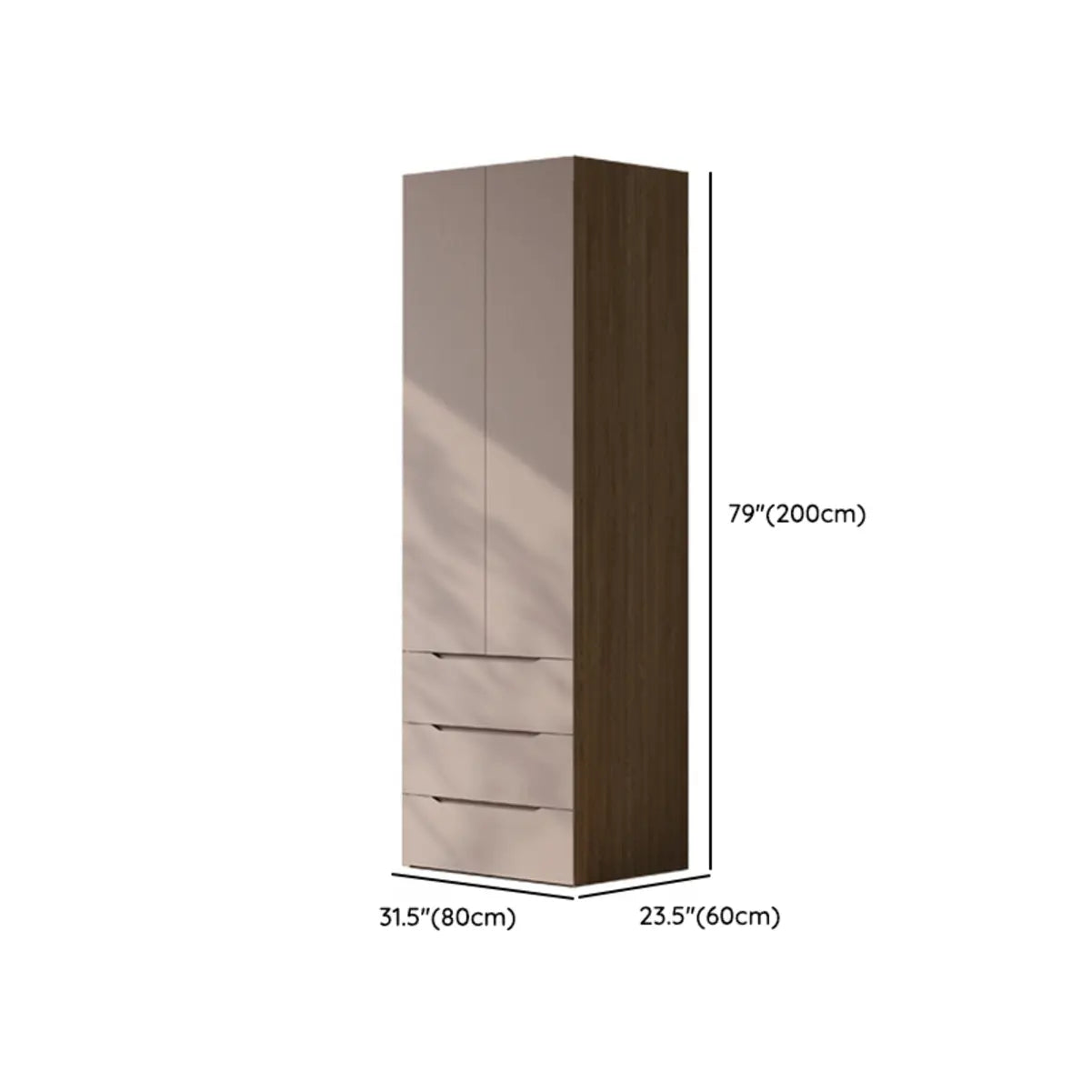 Freestanding Timber Brown Large Wardrobe with Shelves Image - 22