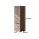 Freestanding Timber Brown Large Wardrobe with Shelves Image - 22