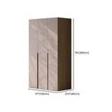 Freestanding Timber Brown Large Wardrobe with Shelves Image - 23