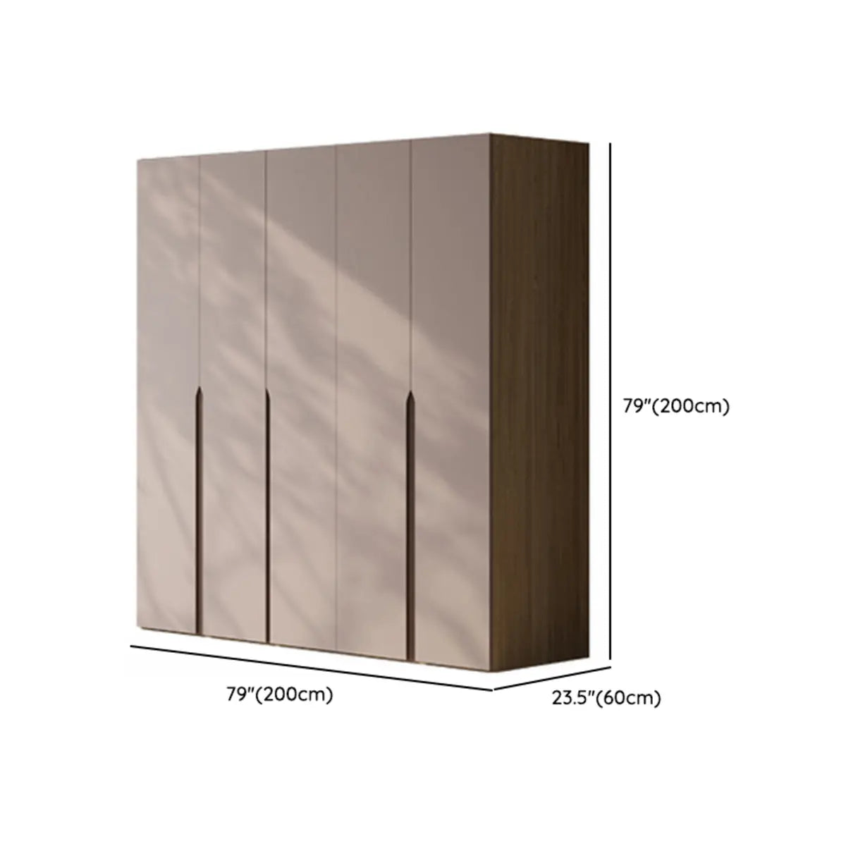 Freestanding Timber Brown Large Wardrobe with Shelves Image - 26