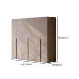 Freestanding Timber Brown Large Wardrobe with Shelves Image - 27