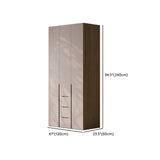 Freestanding Timber Brown Large Wardrobe with Shelves Image - 31