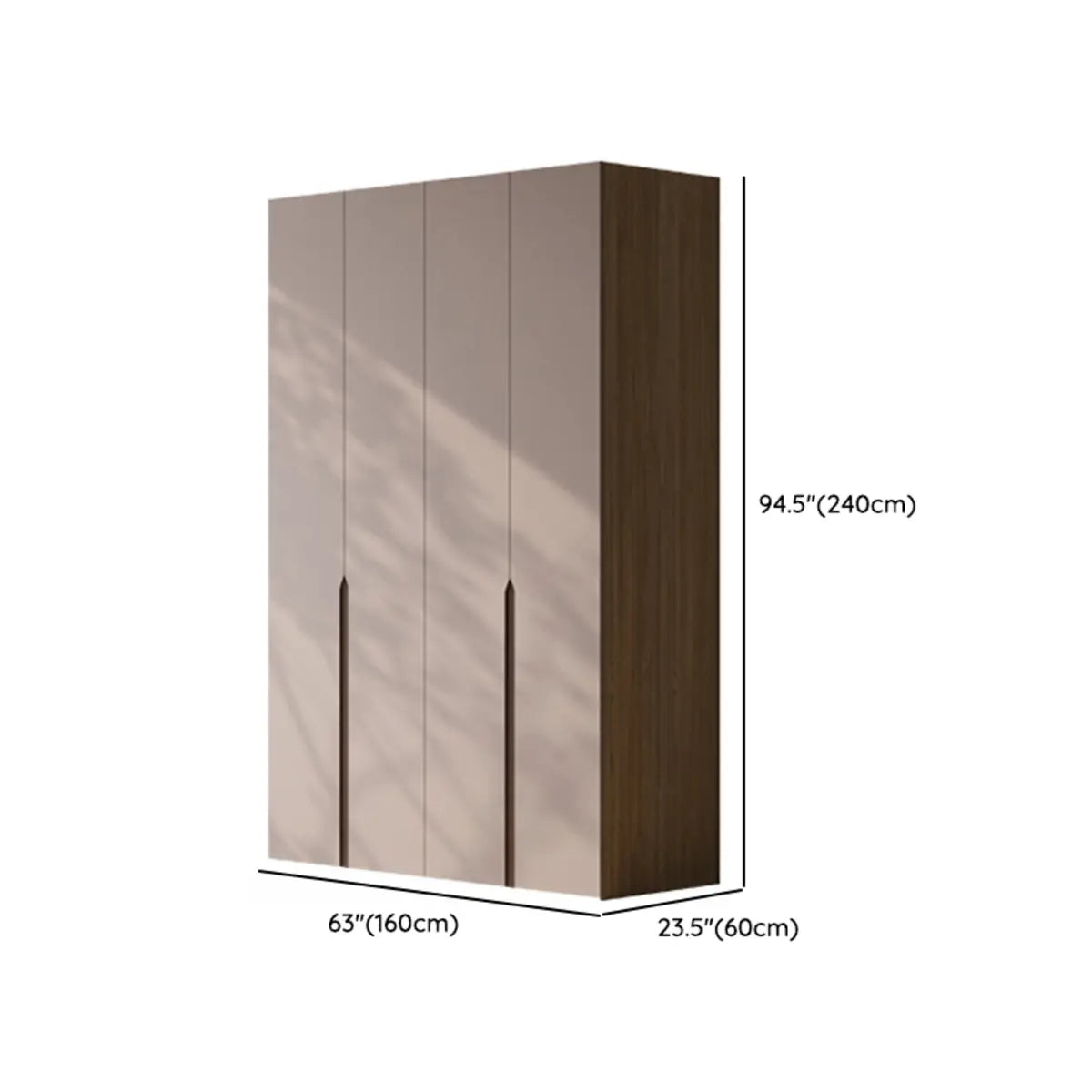 Freestanding Timber Brown Large Wardrobe with Shelves Image - 32