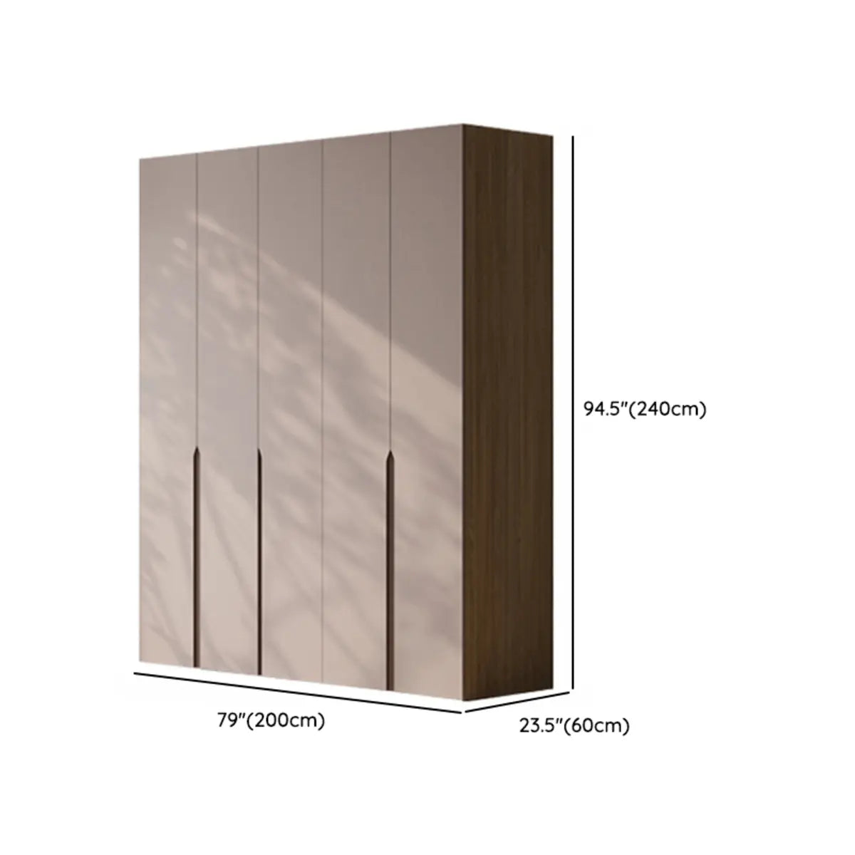 Freestanding Timber Brown Large Wardrobe with Shelves Image - 33