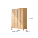 Freestanding Timber Natural Tall Storage Cabinet Armoire Image - 16