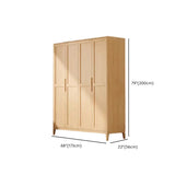 Freestanding Timber Natural Tall Storage Cabinet Armoire Image - 22