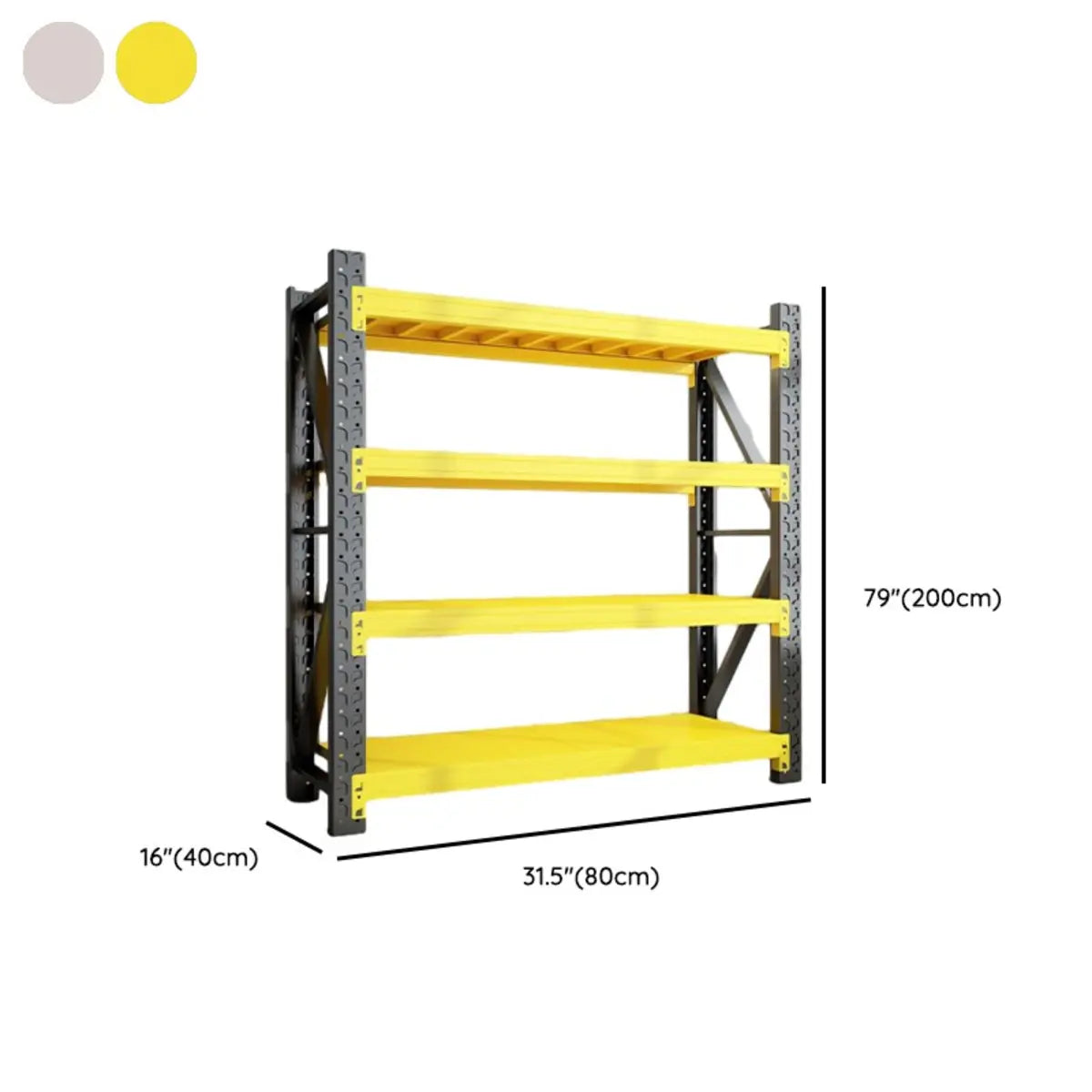 Freestanding White 4-Tier Heavy-Duty Garage Storage Shelves 