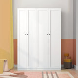 Freestanding White Alloy Wardrobe with Soft Close Doors Image - 1